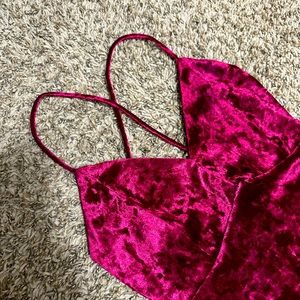 Maroon red velvet Windsor Dress